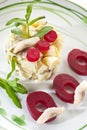 Potato salad with herring and beets Royalty Free Stock Photo