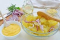 Potato salad with mayonnaise, homemade Royalty Free Stock Photo