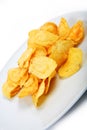 Potato salt chips isolated on white background Royalty Free Stock Photo