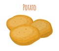 Potato set, vegetable. Organic food. Cartoon flat style. Vector illustration