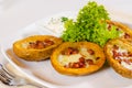 Potato Skins Appetizer with Cheese and Bacon Royalty Free Stock Photo