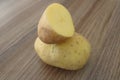 Potato slice. Sliced potatoes food. Potatoes cut in half. Royalty Free Stock Photo