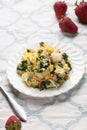 Potato Spinach Egg Scrambler vertical shot Royalty Free Stock Photo