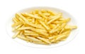 Salted potato sticks, shoestring potatoes, in a white bowl Royalty Free Stock Photo