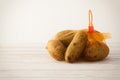 Potato still life white wood background Royalty Free Stock Photo