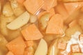 Potato and sweet potato cubes Royalty Free Stock Photo