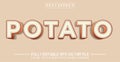 Potato text 3d editable style effect Royalty Free Stock Photo