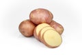 Potato tuber isolated on white background cutout. Royalty Free Stock Photo