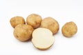 Potato varieties Kuras. Potatoes isolated on white background Royalty Free Stock Photo