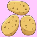 Potato Vegetable Colored Cartoon Illustration Royalty Free Stock Photo