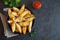 Potato wedges with cheese