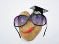 Potato Woman with Graduation Hat Royalty Free Stock Photo