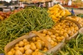 Potatoes and beans at farmers market