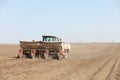 Potatoes being planted in Idaho farm fields. Royalty Free Stock Photo