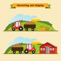 Potatoes .Collection and delivery of the crop. Vector illustration. Royalty Free Stock Photo