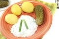 Potatoes with curd and chives