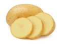 Potato and cut isolated on white background with clipping path Royalty Free Stock Photo