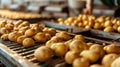 potatoes in the factory industry. selective focus. Royalty Free Stock Photo