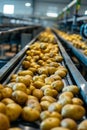 potatoes in the factory industry. selective focus. Royalty Free Stock Photo