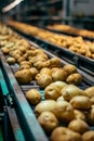 potatoes in the factory industry. selective focus. Royalty Free Stock Photo