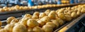 potatoes in the factory industry. selective focus. Royalty Free Stock Photo