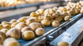 potatoes in the factory industry. selective focus. Royalty Free Stock Photo