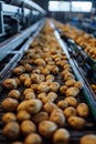 potatoes in the factory industry. selective focus. Royalty Free Stock Photo