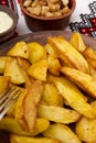 Potatoes fried in lard Royalty Free Stock Photo