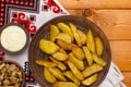 Potatoes fried in lard Royalty Free Stock Photo