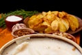 Potatoes fried in lard Royalty Free Stock Photo