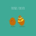 Potatoes friends forever. Vector graphics. Funny image