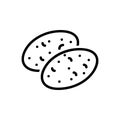 Black line icon for Potatoes, praties and agriculture Royalty Free Stock Photo