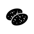 Black solid icon for Potatoes, praties and agriculture Royalty Free Stock Photo