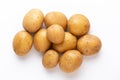 Potatoes isolated on white background. Flat lay. Top view Royalty Free Stock Photo