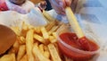 Potatoes ketchup bowl food Royalty Free Stock Photo