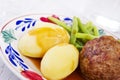 Potatoes, meat and vegetables; a traditional Dutch dinner Royalty Free Stock Photo