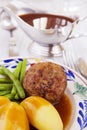 Potatoes, meat and vegetables; a traditional Dutch dinner Royalty Free Stock Photo