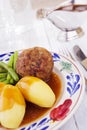 Potatoes, meat and vegetables; a traditional Dutch dinner