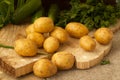 Potatoes, other vegetables and herbs for cooking