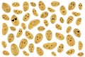 Potatoes Pattern With Cartoon Face