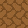 Potatoes Pattern Seamless. Vegetable Background. Food Vector Texture