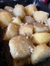 Potatoes prepped for cooking Royalty Free Stock Photo