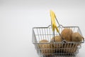 potatoes in a small basket for purchase Royalty Free Stock Photo