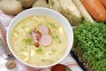 Potatoes soup in a bowl