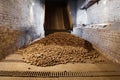Potatoes in storage house Royalty Free Stock Photo
