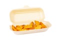 Potatoes on styrofoam container Royalty Free Stock Photo