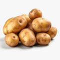 Potatoes white background realism