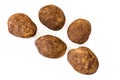 Potatoes  on White Unwashed Sebago Top View Royalty Free Stock Photo