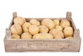 Potatoes in a wooden crate