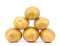 Potatos isolated on white background close up Royalty Free Stock Photo